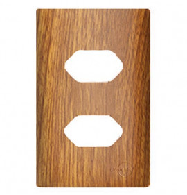 Placa P/ 2 Tomadas Horizontais 4x2 com Suporte - Novara Cumaru